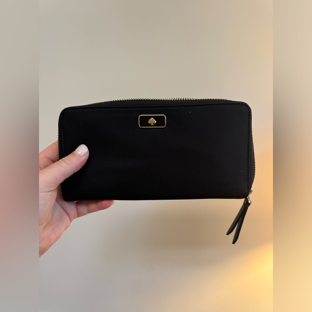 Black Nylon, Large Kate Spade Continental Wallet
